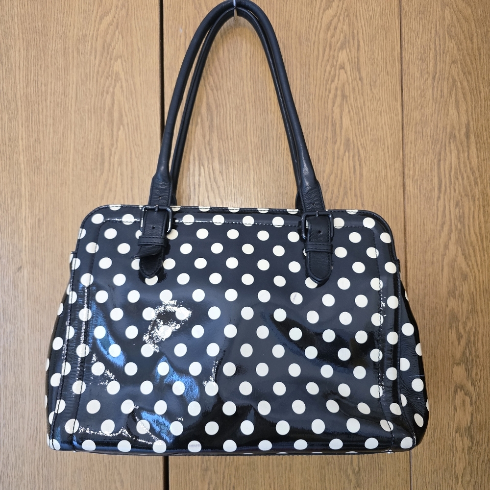 Kate Spade Black and Cream Polka Dot Shoulder Bag, EUC - Picture 5 of 12